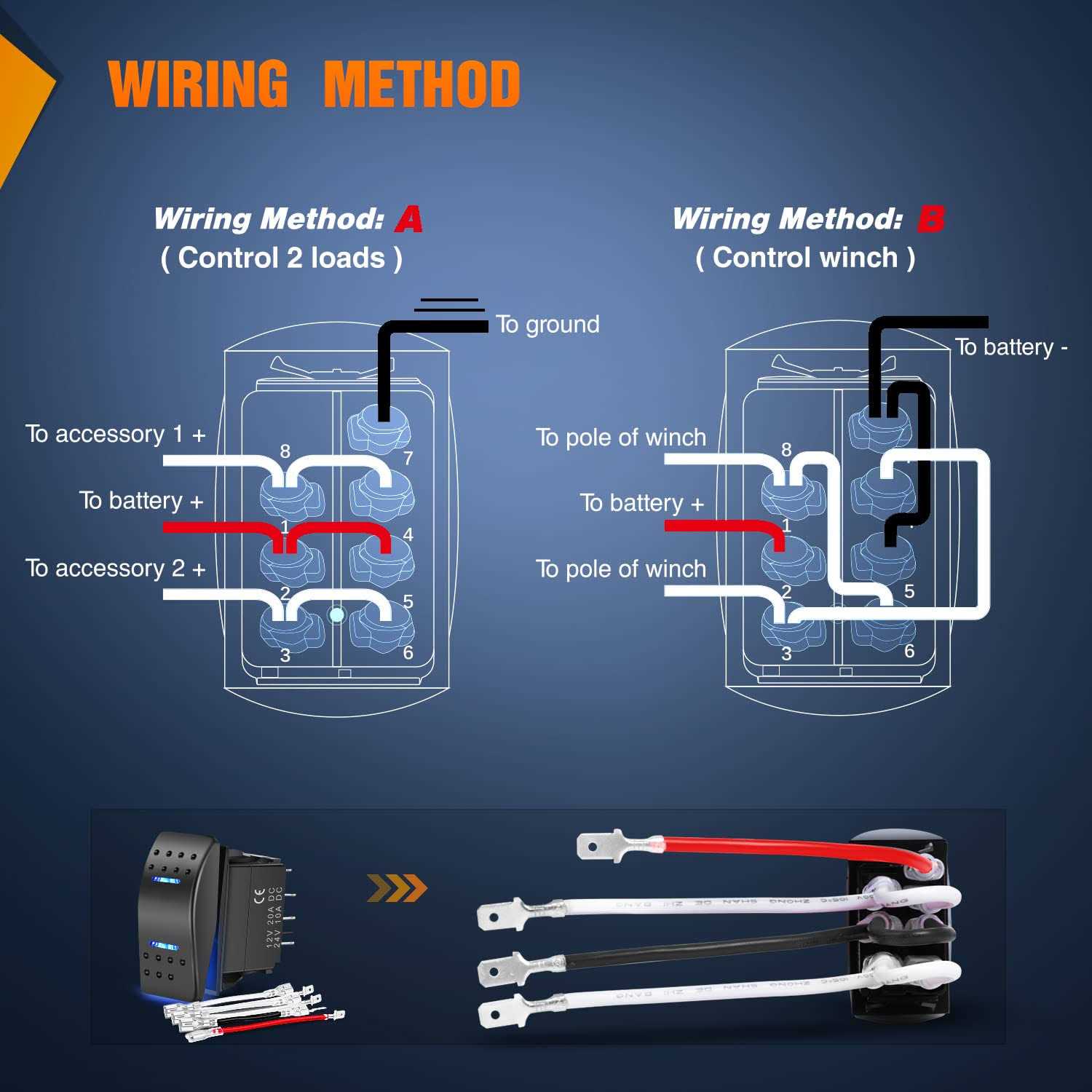 Nilight Momentary Rocker Switch Toggle On Off On Switch DPDT 7Pin 12v 24v Switch Jumper Wires Winch Pump Switch for Cars Trucks Caravans Boats,2 - Cheap Fitting