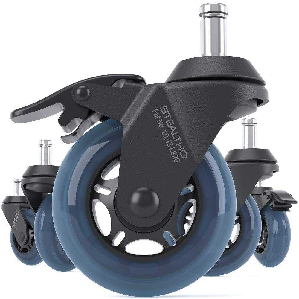 Stealtho Patented Replacement Office Chair caster Wheels Set of 5 - Cheap Fitting