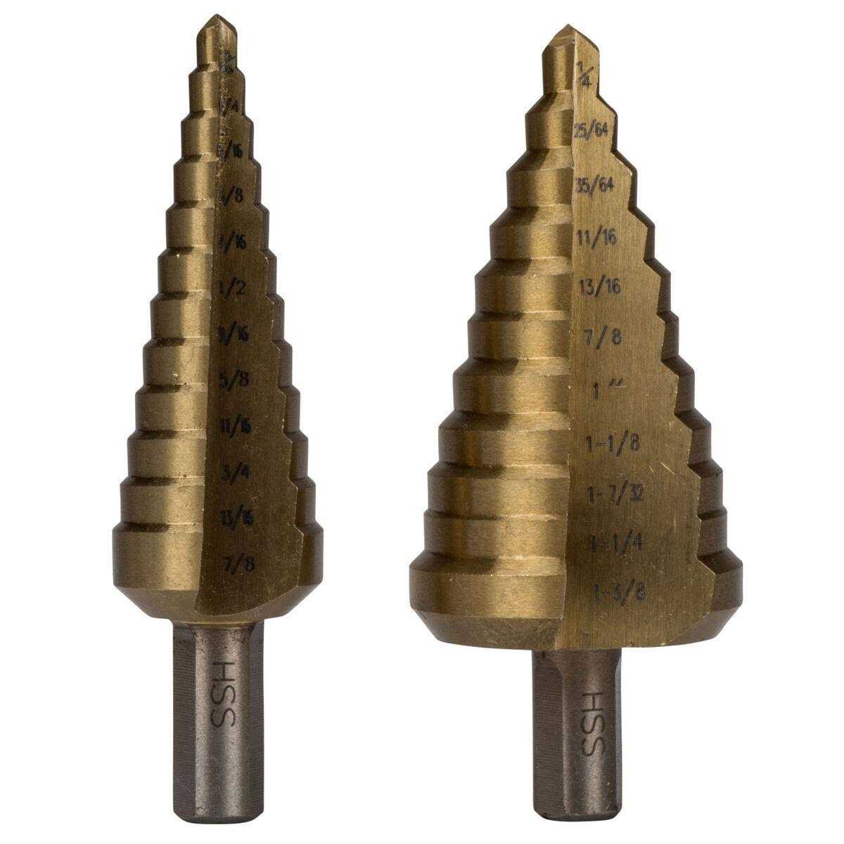 Grip 35322 2 Piece Titanium Coated Jumbo Step Drill Bit Set - Cheap Fitting