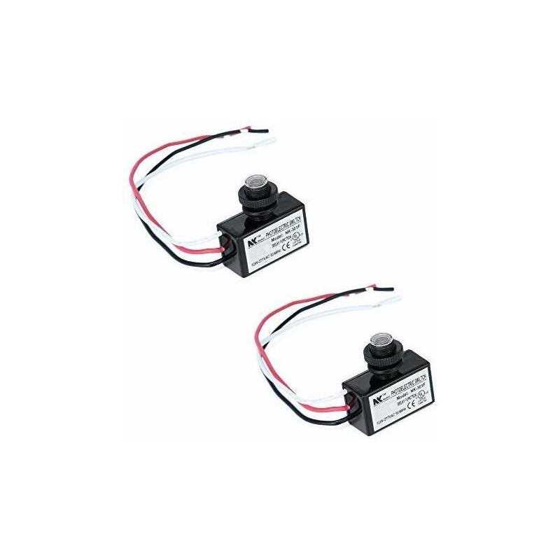 KOOBOOK 2Pcs AC 120-277V Photoelectric Switch Dusk to Dawn Button Flush Mount Photo Control Eye Switch Light Photocell Sensor - Cheap Fitting