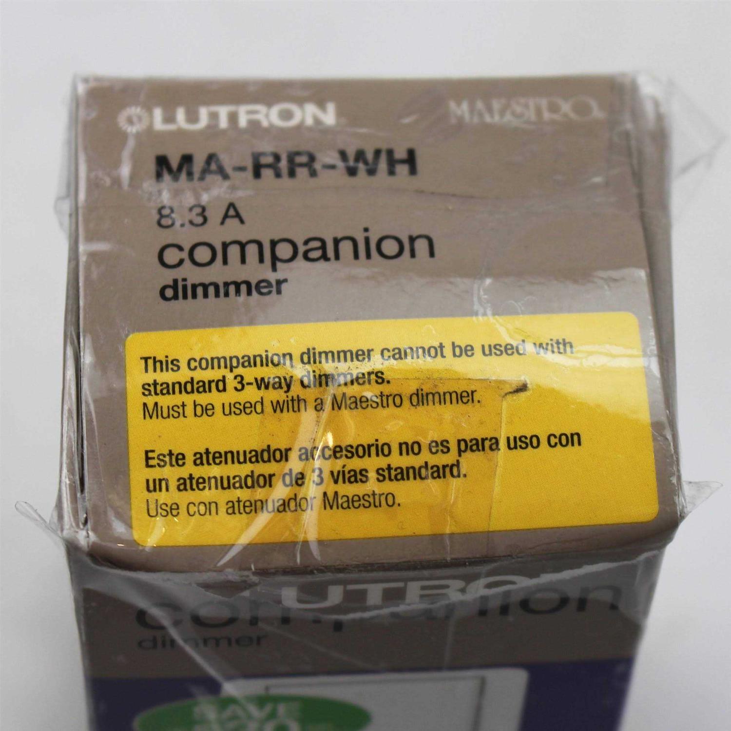Lutron MA-RR-WH Maestro 600-Watt Multi-Location Companion Dimmer - Cheap Fitting