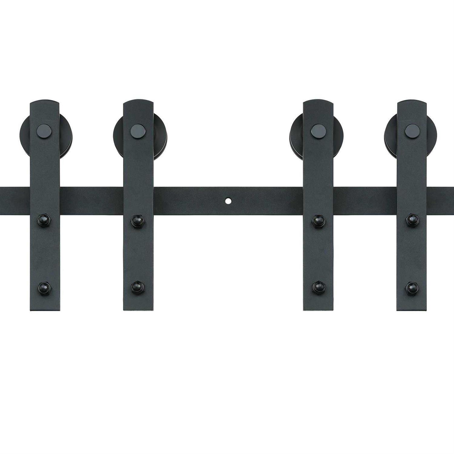 Sliding Barn Door Hardware Kit, VEVOR 8FT 330LBS Heavy Duty Barn Door Track Kit for Double Doors, Fit 3.7-4.3FT Total Wide and 1.3-1.8 Thick 2 - Cheap Fitting