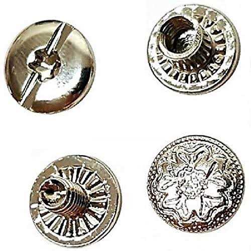1/4 Premium Nickel Over Brass Floral Chicago Screw Fasteners 10 Pack - Cheap Fitting