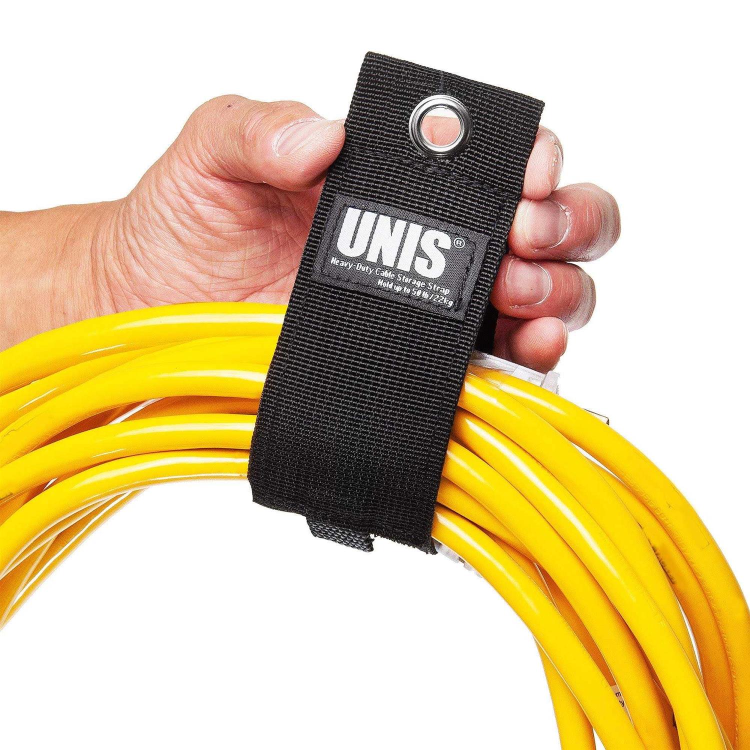 UNIS 8 Pack Heavy Duty Large Extension Cord Storage Extendable Cable Strap Loop Hanger Organizer for Cable, Hose, Power Cord, and Rope - Cheap Fitting