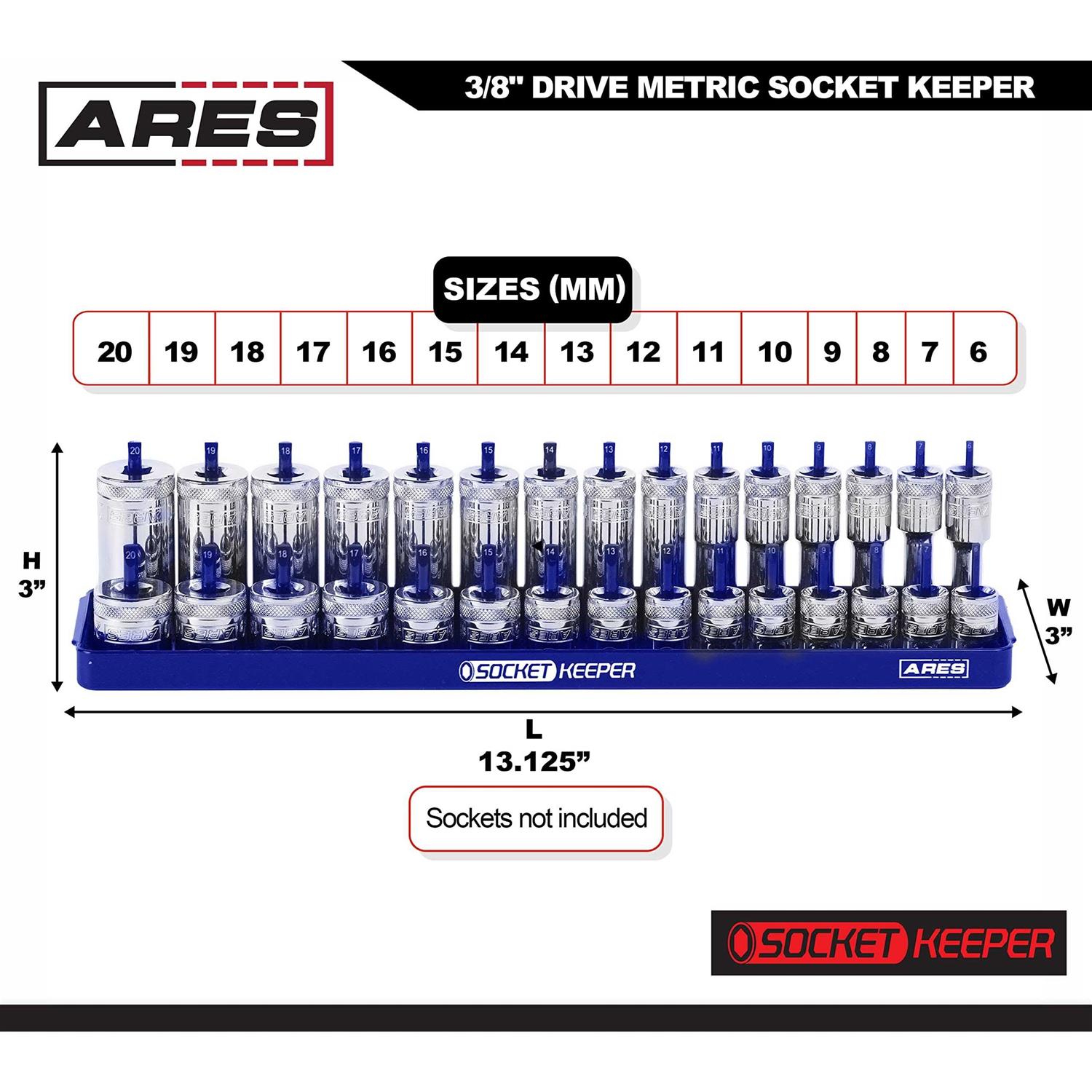 ares 60178 8-piece metric & sae socket keeper socket organizer tray set - Cheap Fitting