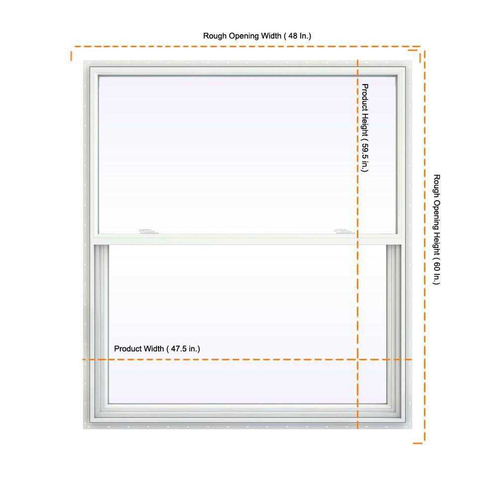 JELD-WEN 2500 Series Vinyl Single Hung Window with Fiberglass Mesh Screen - Cheap Fitting