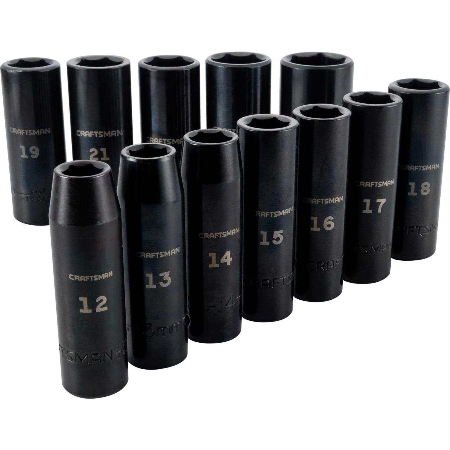 Craftsman 12 Piece 1/2 Metric Deep Impact Socket Set - Cheap Fitting