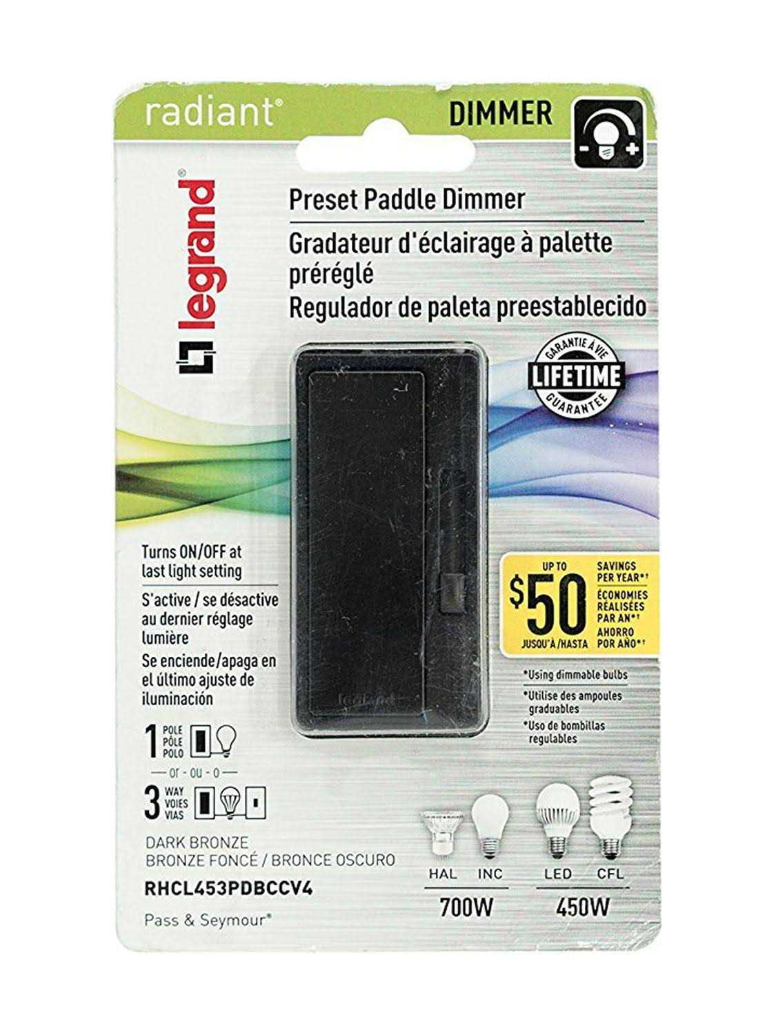 Legrand Radiant CFL/LED Dimmer RHCL453PDBCCV4 - Cheap Fitting