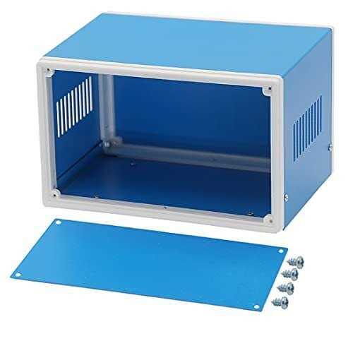 Zulkit Electronic Enclosures Blue Metal Enclosure Project Case Diy Box Junction Case Enclosure Preventive Case - Cheap Fitting