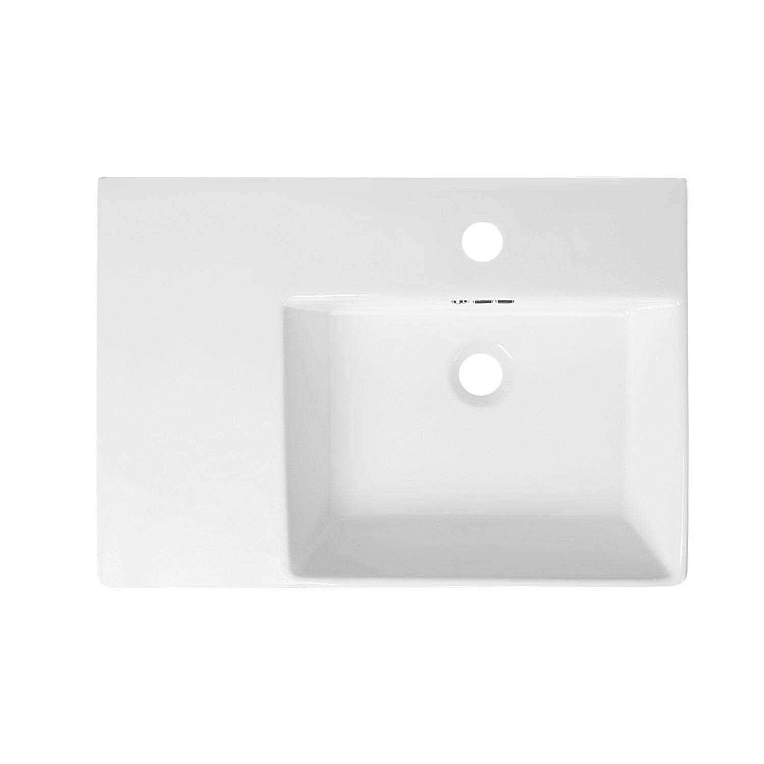 DeerValley DV-1WS0126R Ceramic Rectangular Wall Mount Bathroom Sink with Overflow - Cheap Fitting