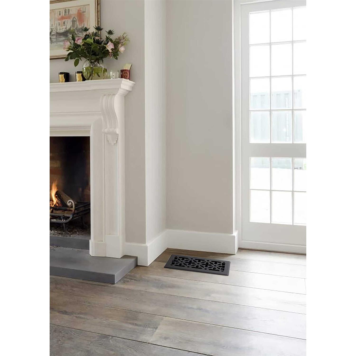 Decor Grates AGH410-BLK-8 Gothic Floor Register - Cheap Fitting