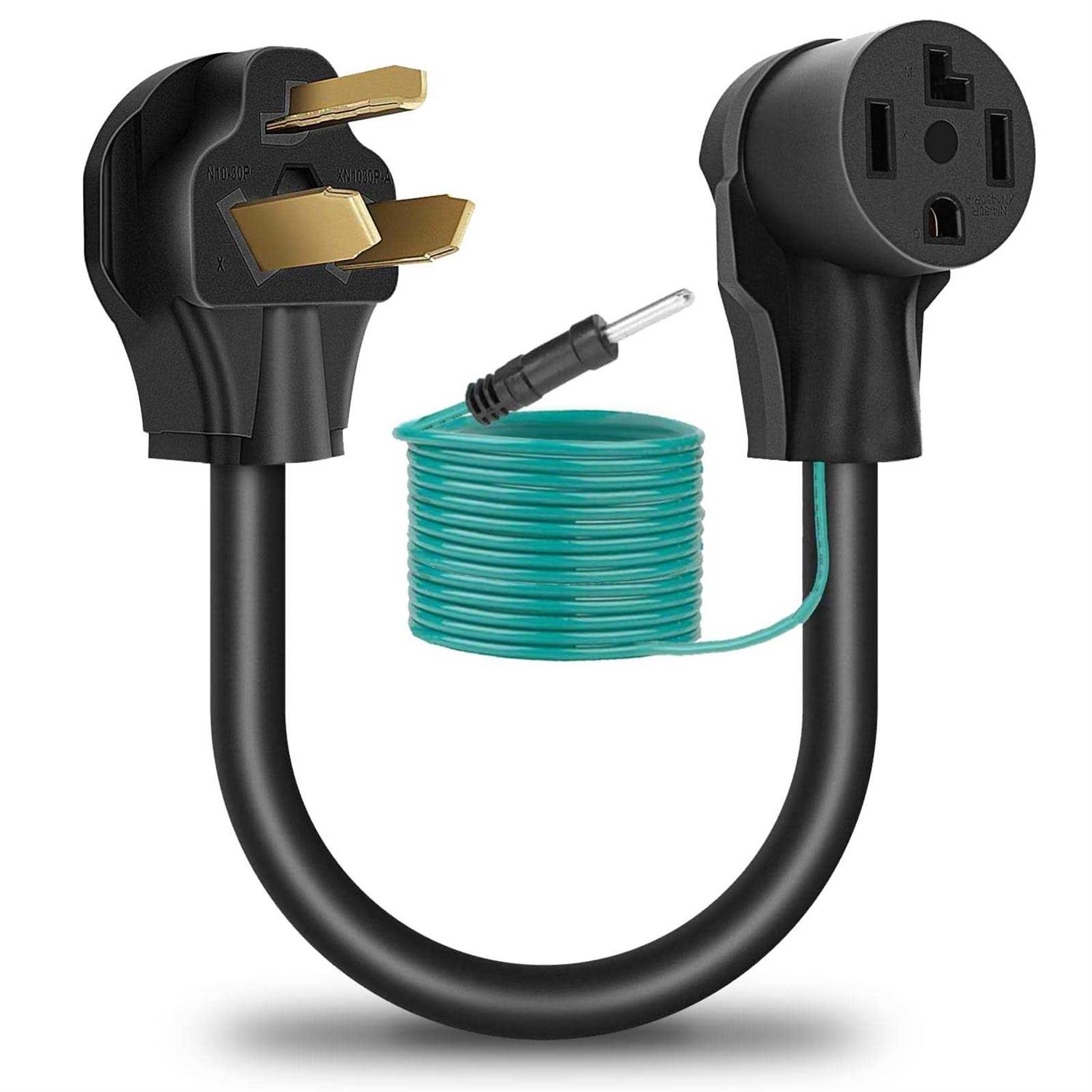 Dryer Adapter Cord NEMA 10-30P Male to 14-30R Female with Ground Wire 4-Prong to 3-Prong - Cheap Fitting