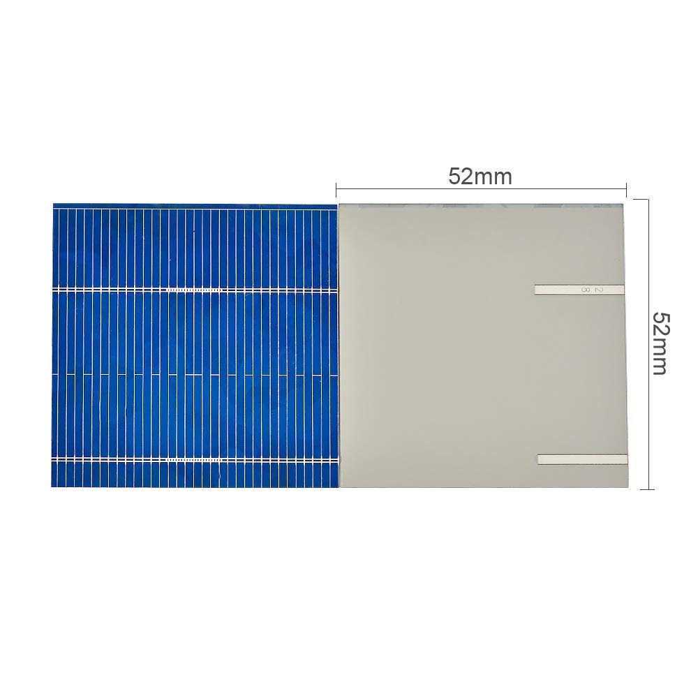 SUNYIMA 100pcs Mini Solar Cells 0.5V 0.4W Micro Thin Polycrystalline Silicon Solar Panels DIY 52 x 52mm/2x2inch - Cheap Fitting