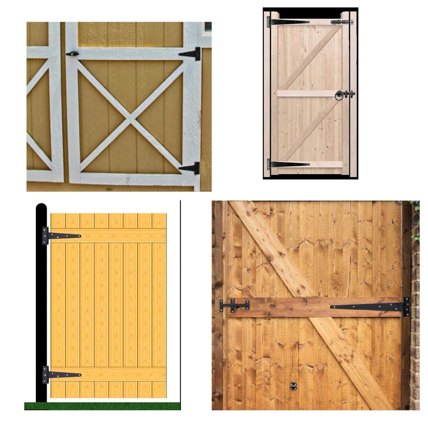 HLMOptimo Heavy Duty T Hinge Tee Hinge T Strap Hinge Shed Hinge Gate Hinge Barn Hinge Fence Hinge Door Hinge Wrought Rustproof All Size Black - Cheap Fitting