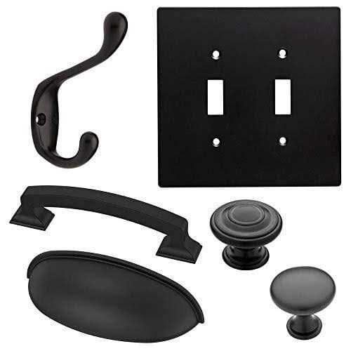 Liberty Dual Mount 2-1/2 or 3 in. Matte Black Cabinet Drawer Cup Pull - Cheap Fitting