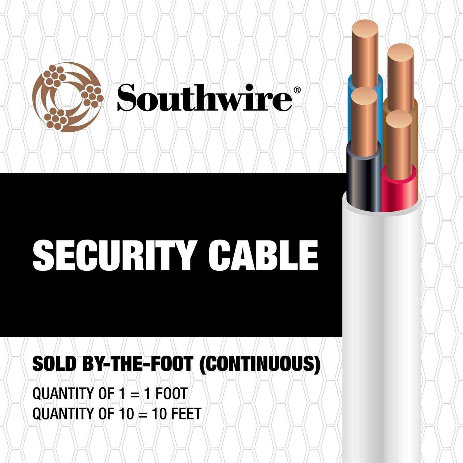 Southwire 1-ft 22/4 Solid White Security Cable 57159101 - Cheap Fitting