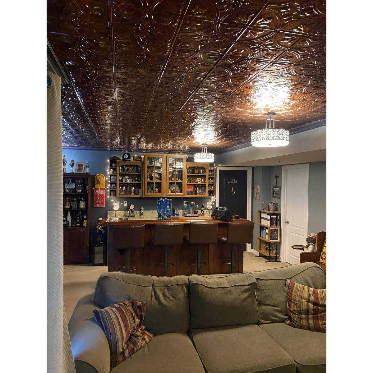 Fasade Traditional Pattern/Style Decorative Vinyl 2ft x 2ft Lay In Ceiling Tile - Cheap Fitting