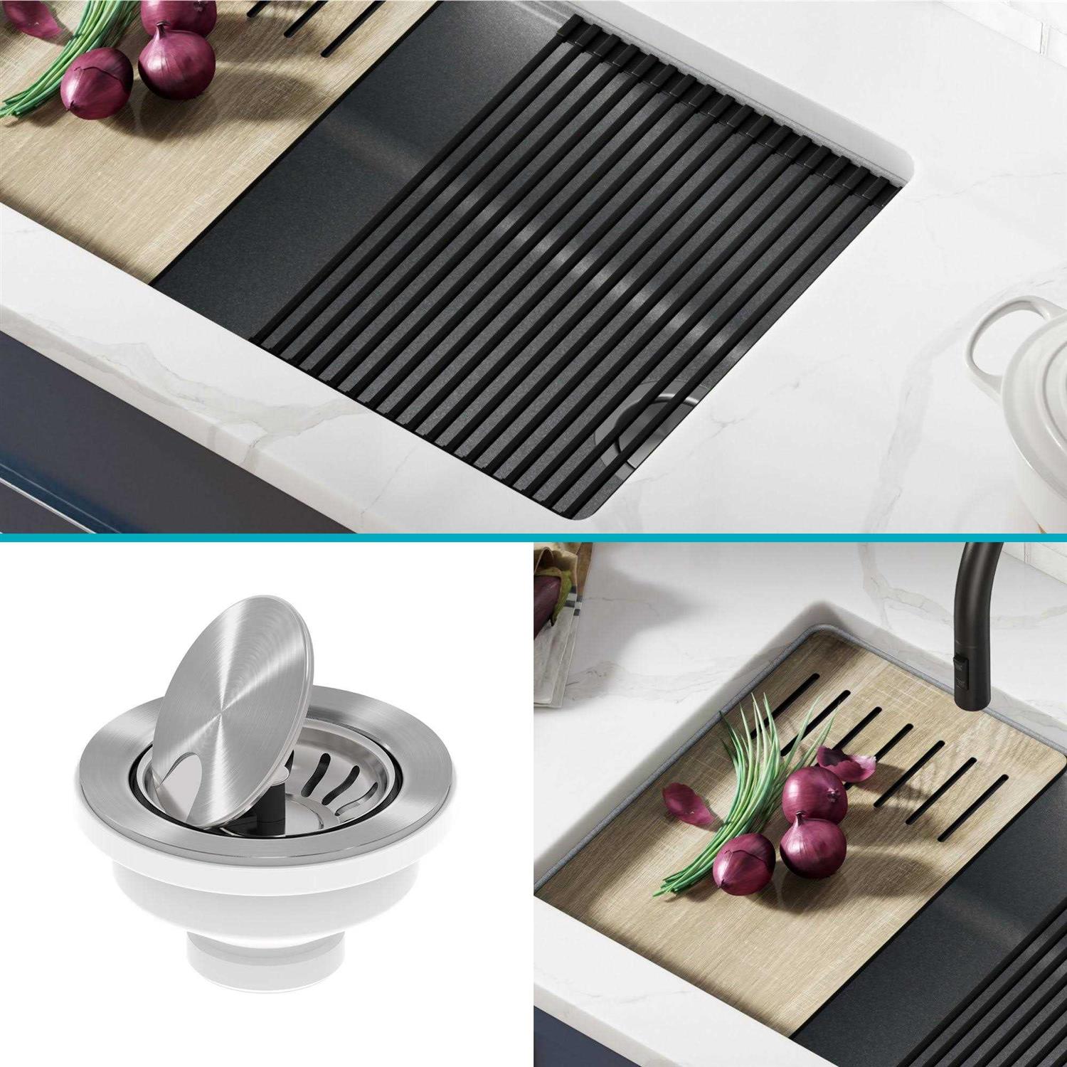 Kraus Bellucci Workstation 30-inch Undermount Granite Composite Single Bowl Kitchen Sink KGUW2-30M - Cheap Fitting