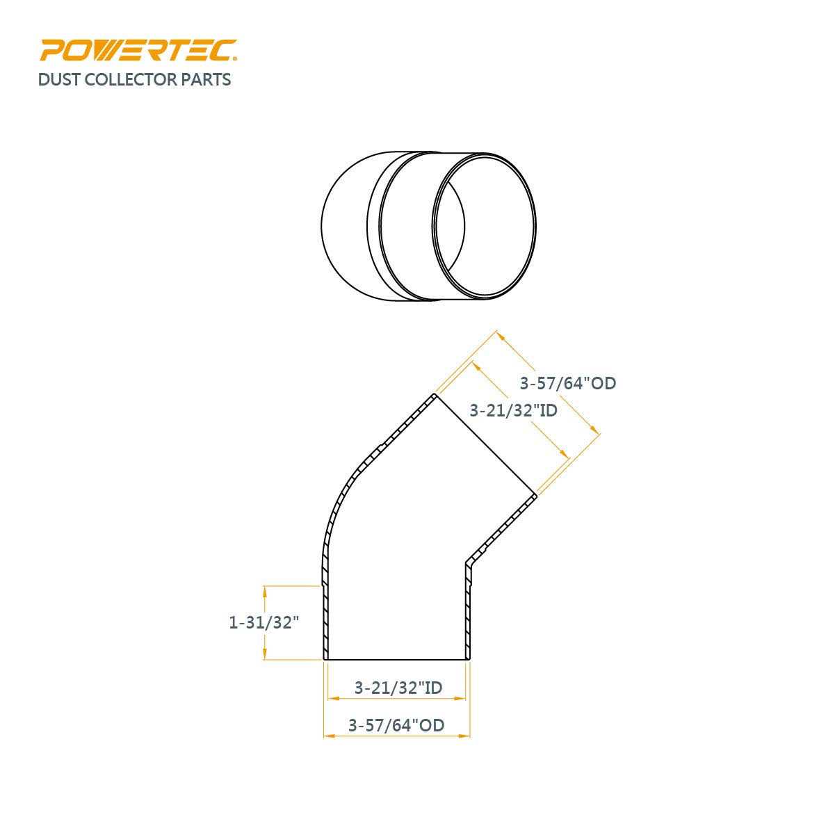 POWERTEC 70183 4 45 Degree Elbow - Cheap Fitting