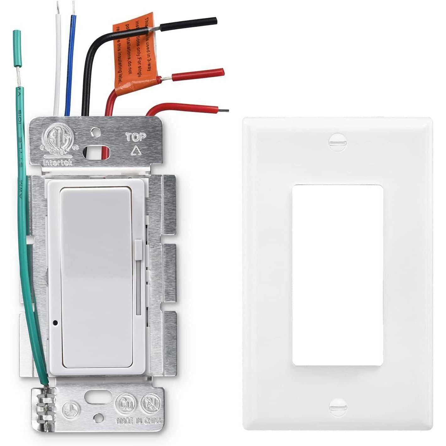 CHXICO 0-10V LED Dimmer Switch for 0-10V Dimmable LED Light, Single-Pole or 3-Way with Wallplate - Cheap Fitting