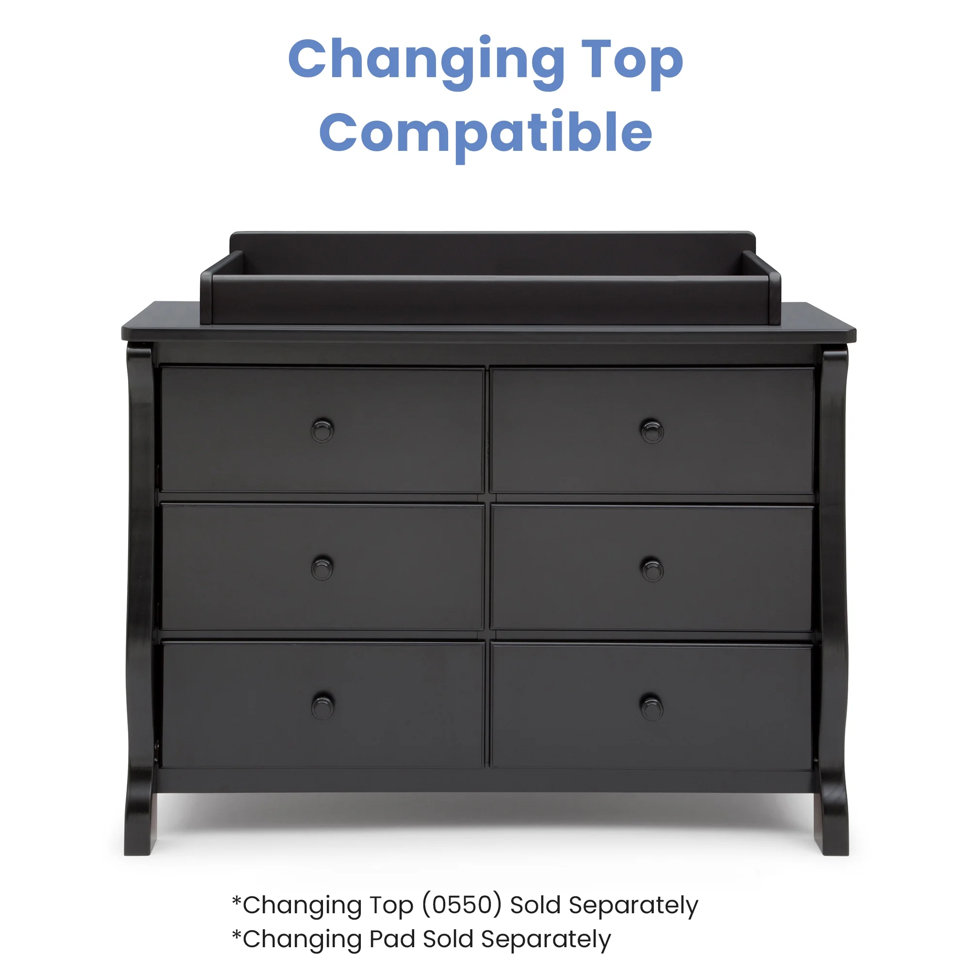 Delta Children Universal 6 Drawer Dresser with Interlocking Drawers - Greenguard Gold Certified, Dark Chocolate - Cheap Fitting