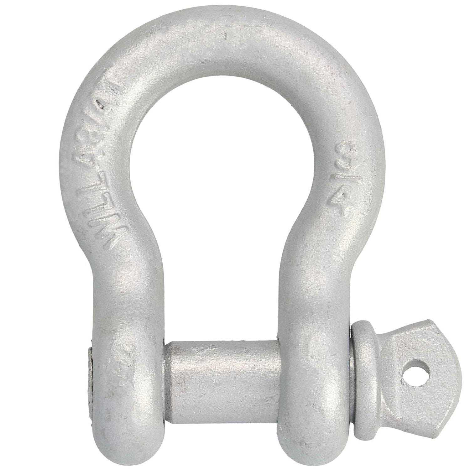 1 inch, 8.5 Ton, Galvanized Screw Pin Anchor Shackle, Silver 51401151 - Cheap Fitting