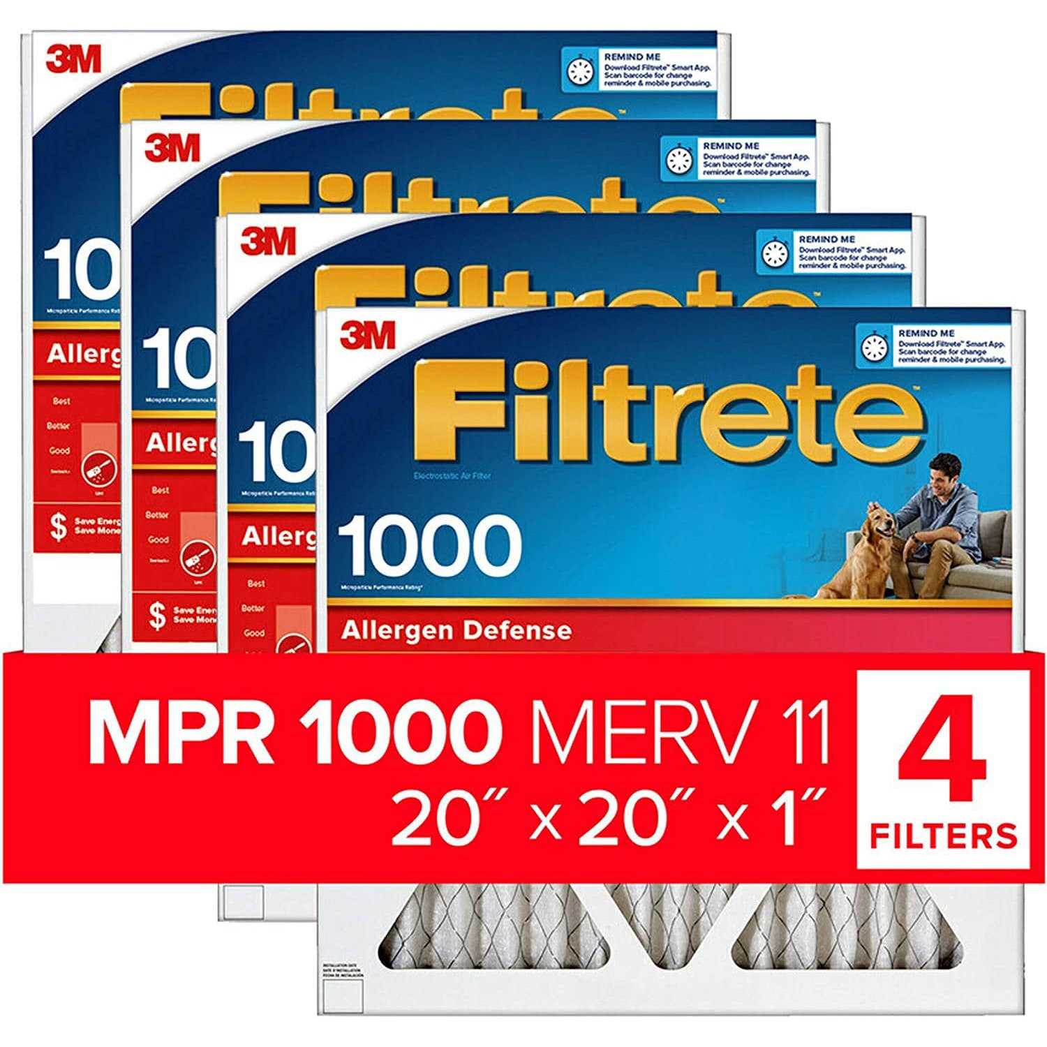 Filtrete 20x20x1 Air Filter MPR 1000 MERV 11 Allergen Defense - Cheap Fitting