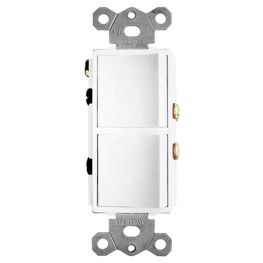 National Brand Alternative 2-Function Rocker Combination Switch in White Fsr-500-w7 - Cheap Fitting