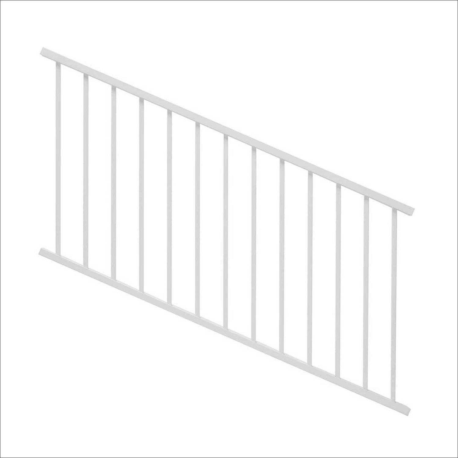 Deckorators Grab and Go 6-ft x 2.75-in x 36-in White Composite Deck Stair Rail Kit 346701 - Cheap Fitting