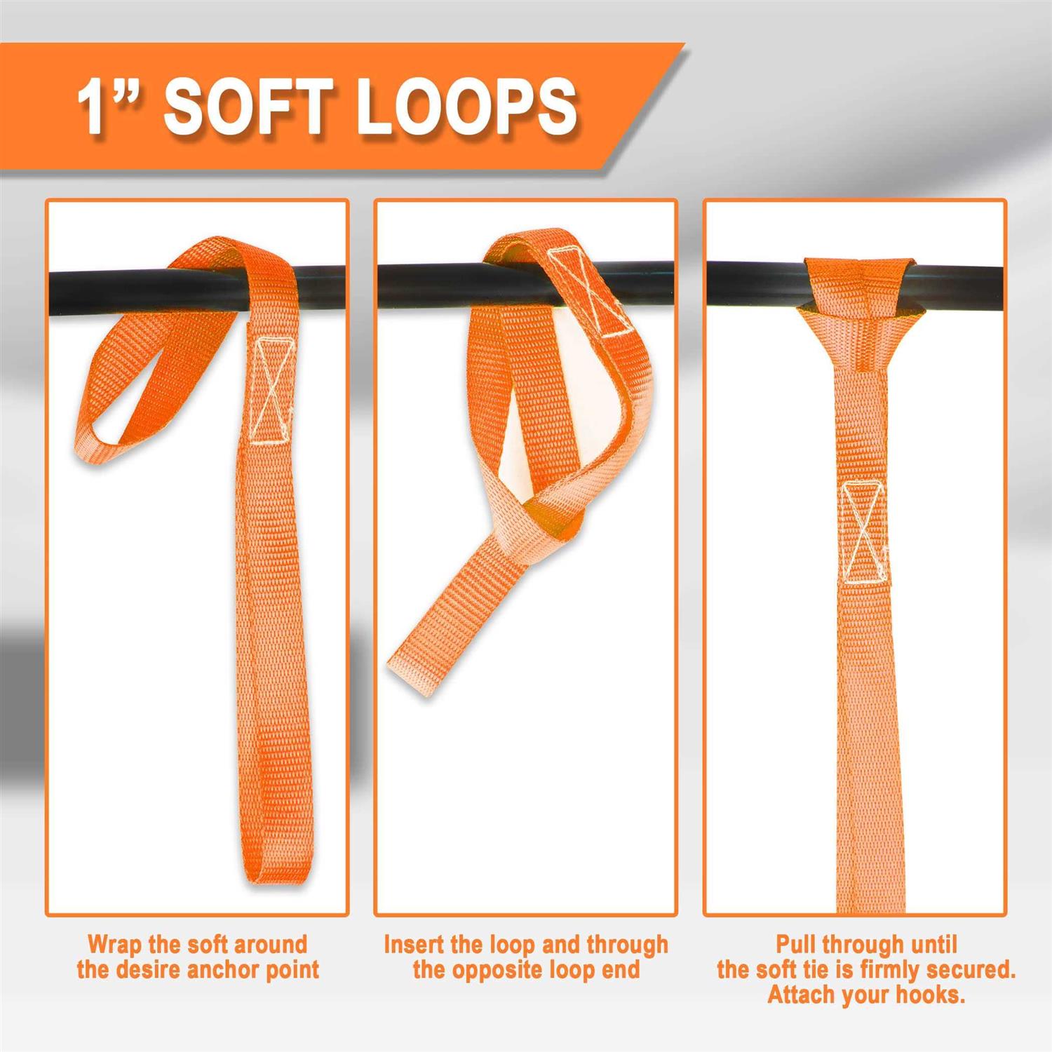 Cartman Soft Loop Motorcycle Tie Down Straps Loops for Secure - Cheap Fitting