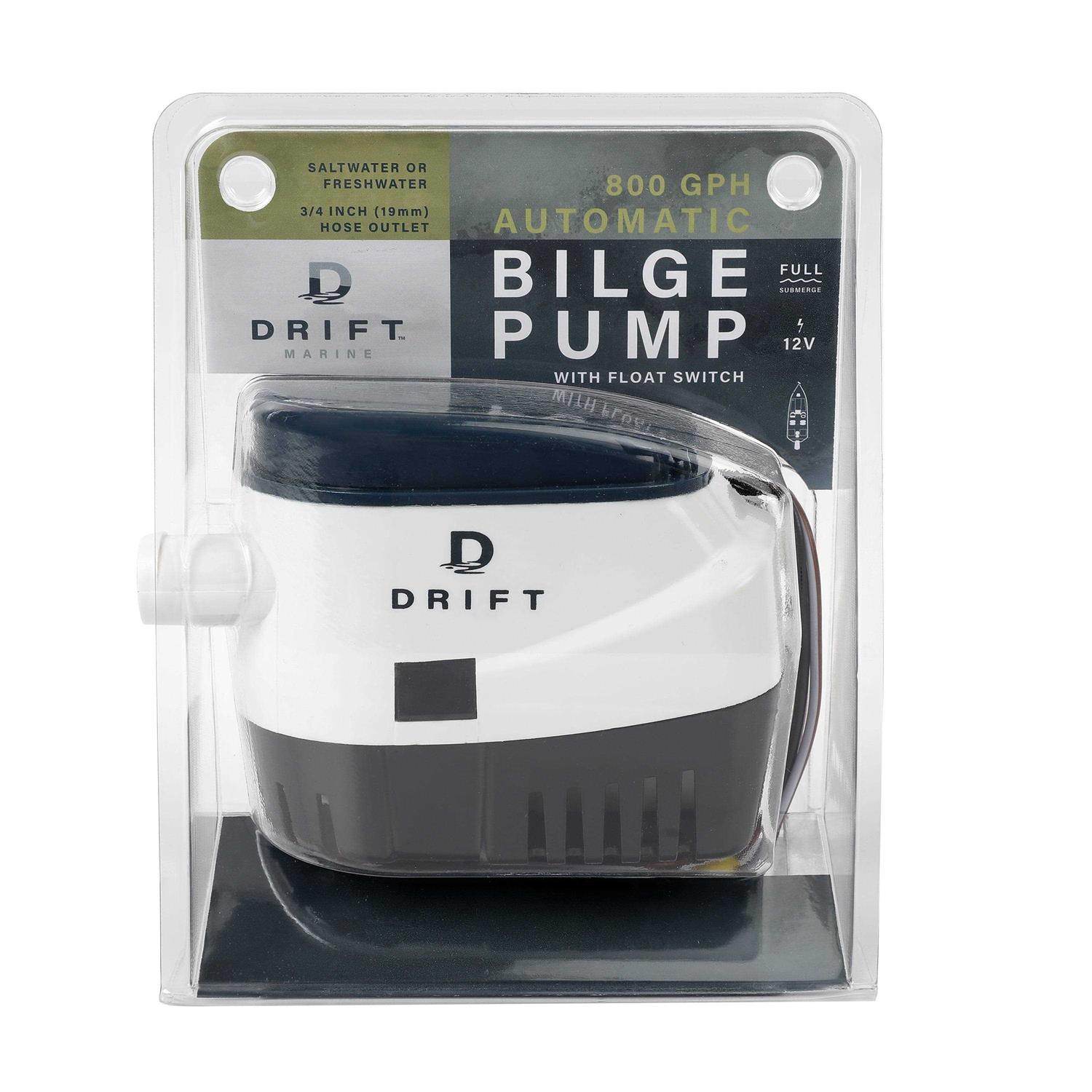 Drift Innovation 800GPH Bilge Pump with Automatic Switch - Cheap Fitting