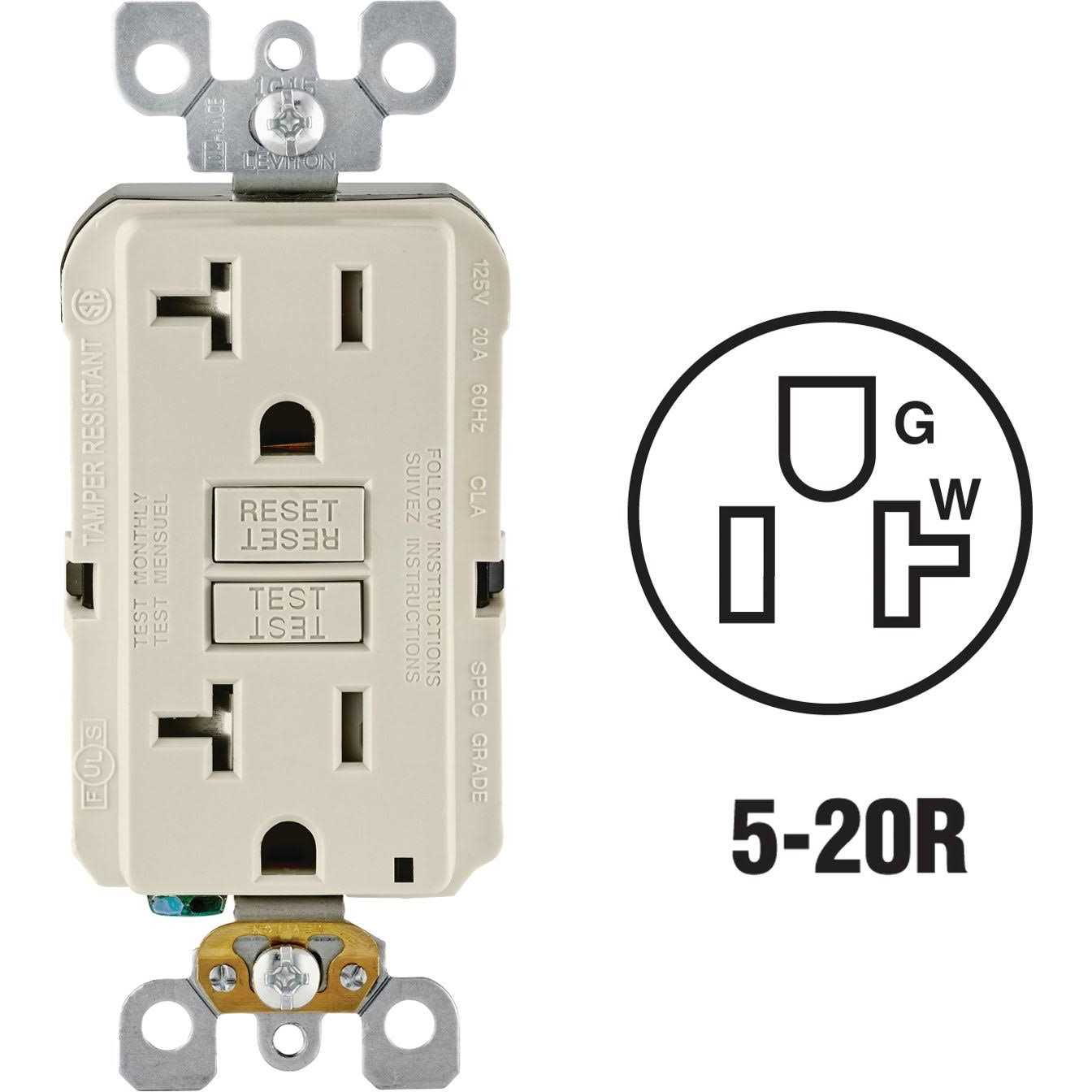 Leviton SmartlockPro Self-Test GFCI Outlet White R12-GFNT2-0RW - Cheap Fitting