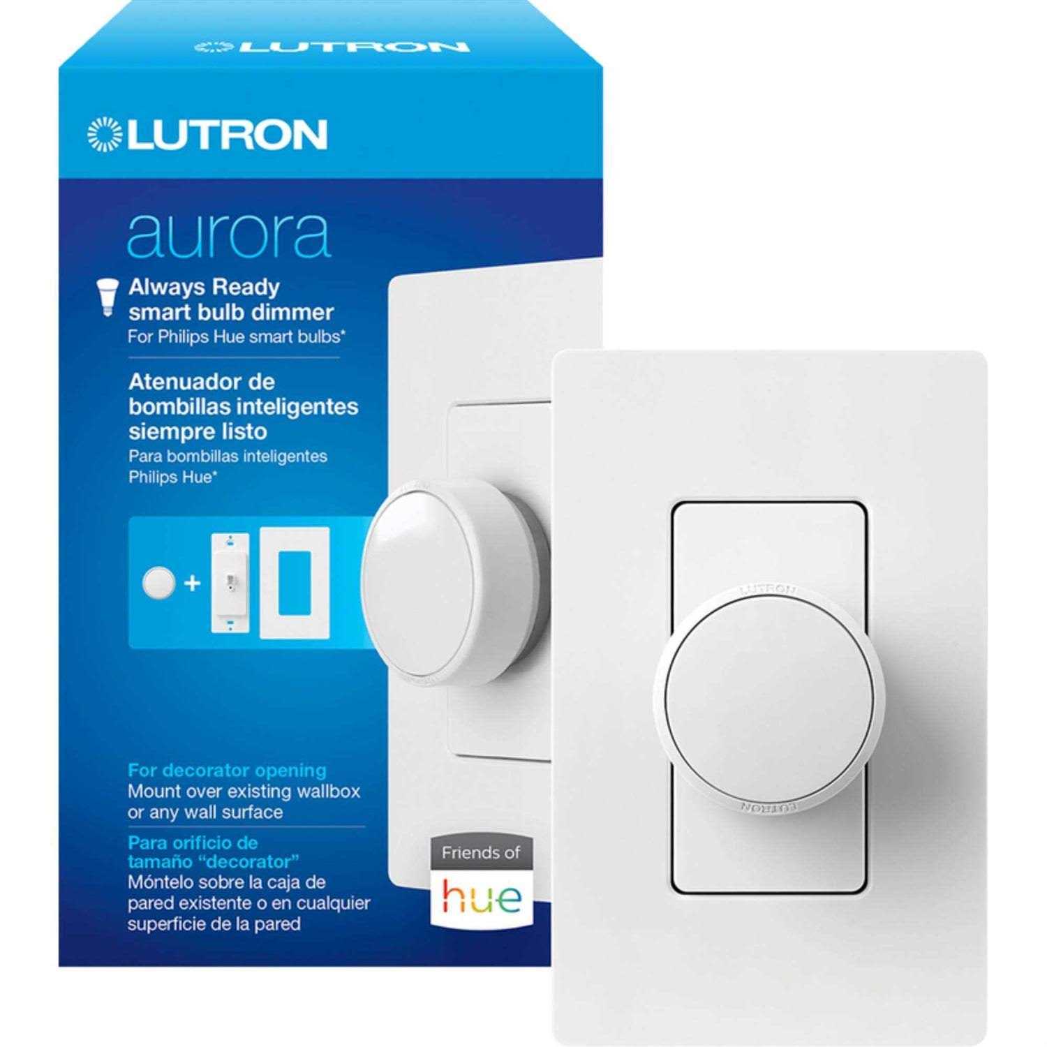 Lutron Dimmer/Paddle Switch Aurora White Smart Z3-1BRL-PKGD-WH - Cheap Fitting