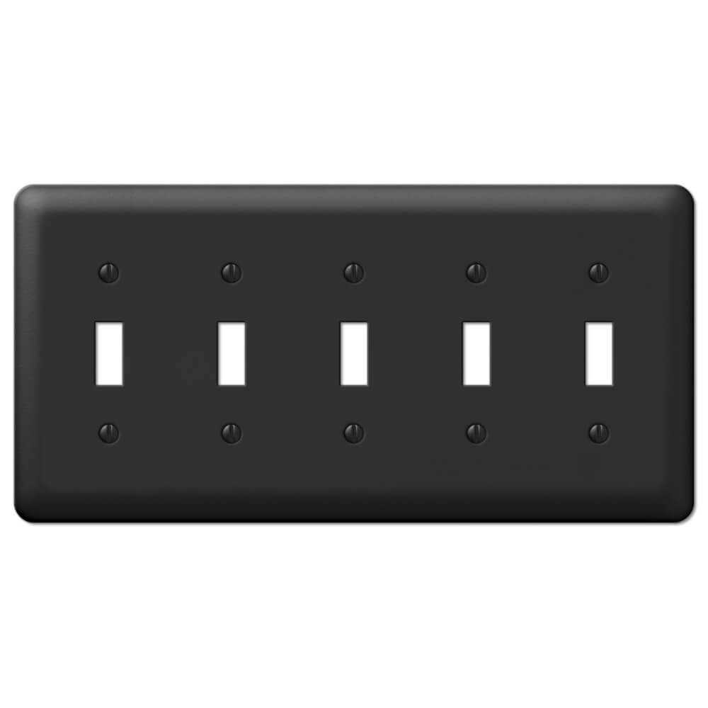 Amerelle Devon Black Steel 1-Duplex Wall Plate - Cheap Fitting