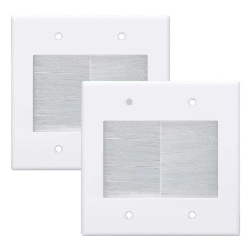 Kebulldola 2 Gang Brush Wall Plate Gang Cable Wall Plate Low Voltage Cables Wall - Cheap Fitting