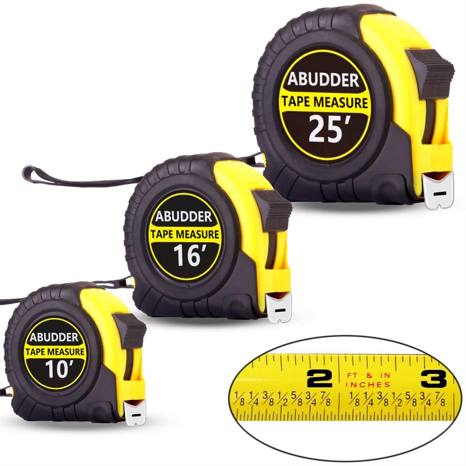 Tape Measure,Easy Read Measuring Tape Retractable with Fractions 1/8 - Cheap Fitting