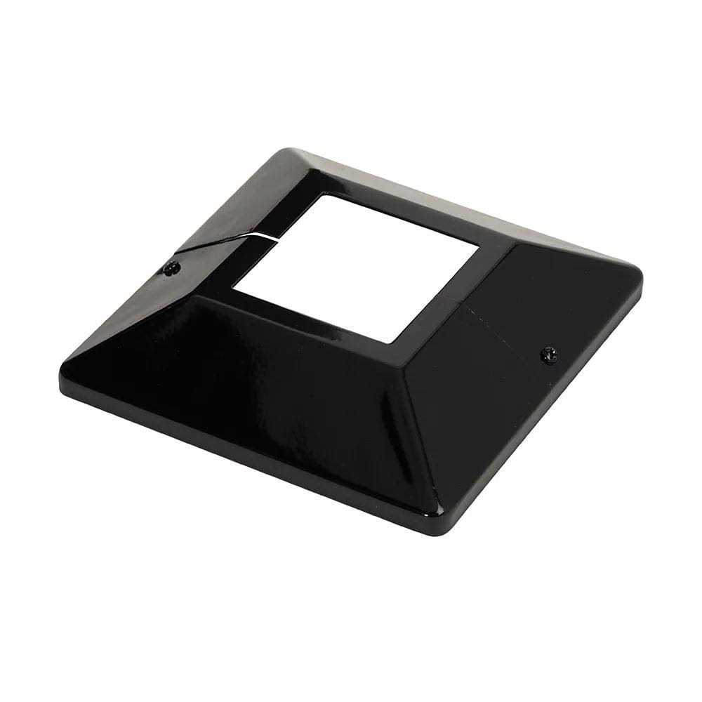 Fortress Versai 5 in. x 5 in. Black Steel Post Base Cover for 2×2 in. Nominal Post - Cheap Fitting