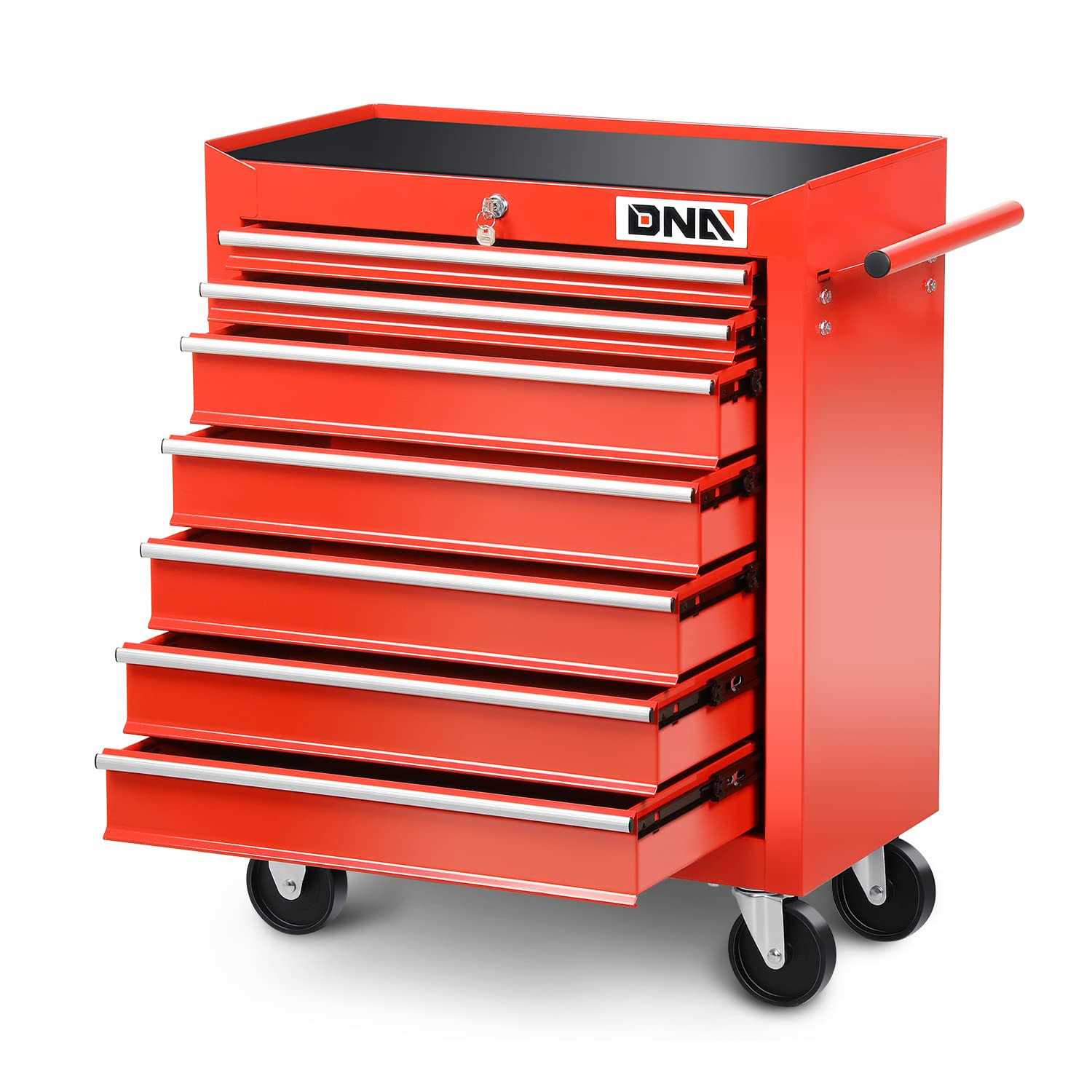 Dna Motoring Tools-00264 7-Drawer Plastic Top Rolling Tool Cabinet with Keyed Locking System,27.55 L X 13 W X 30.31 H,Red - Cheap Fitting