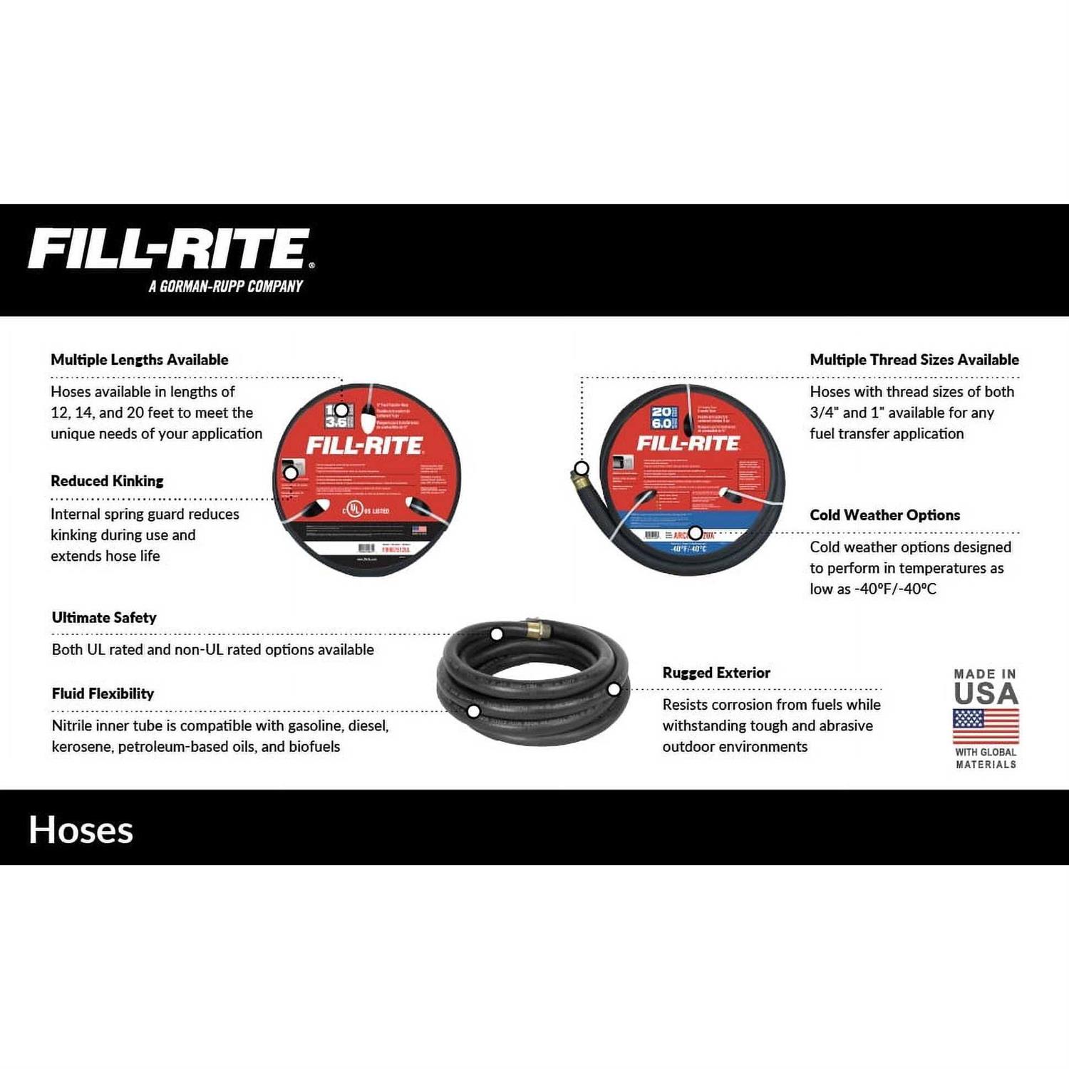 Fill-Rite Fuel Transfer Hose FRH07512 - Cheap Fitting