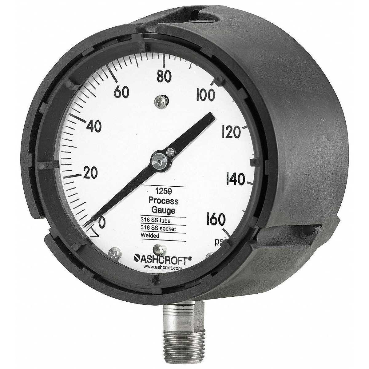 Ashcroft Pressure Gauge,0 to 160 psi,4-1/2In 451259SD04L160# - Cheap Fitting