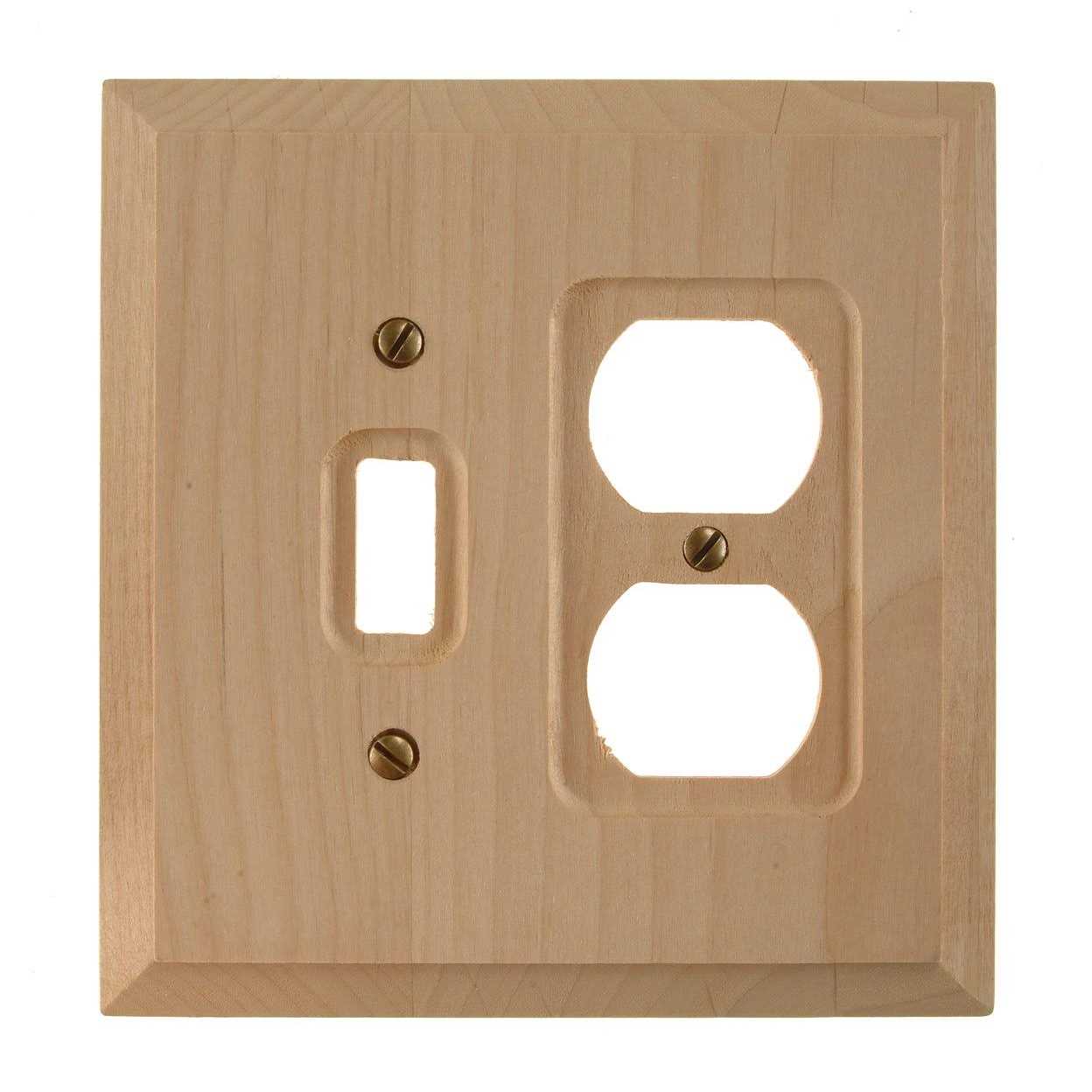 Amerelle Baker Single Toggle/Single Duplex Unfinished Wood Wallplate 180TD - Cheap Fitting