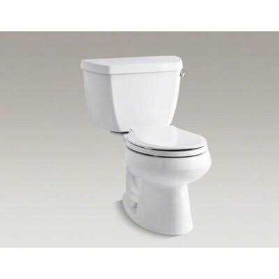 Kohler K-3577-RA-0 Wellworth Classic Two-Piece Round-front 1.28 GPF Toilet with Right-Hand Trip Lever - Cheap Fitting