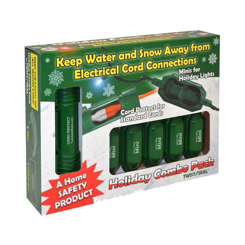 Twist and Seal Holiday Light Safety Combo Pack Outdoor Extension Cord Plug Covers and Connectors for Weatherproof Electrical Protection - Cheap Fitting