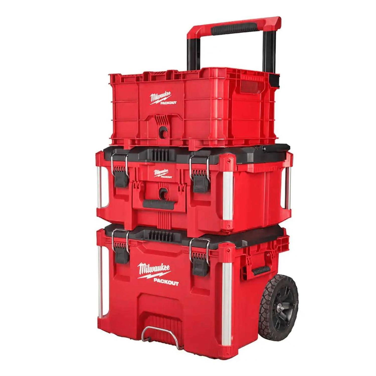 Milwaukee PACKOUT 22 in. Rolling Tool Box/22 in. Large Tool Box/18.6 in. Tool Storage Crate Bin - Cheap Fitting