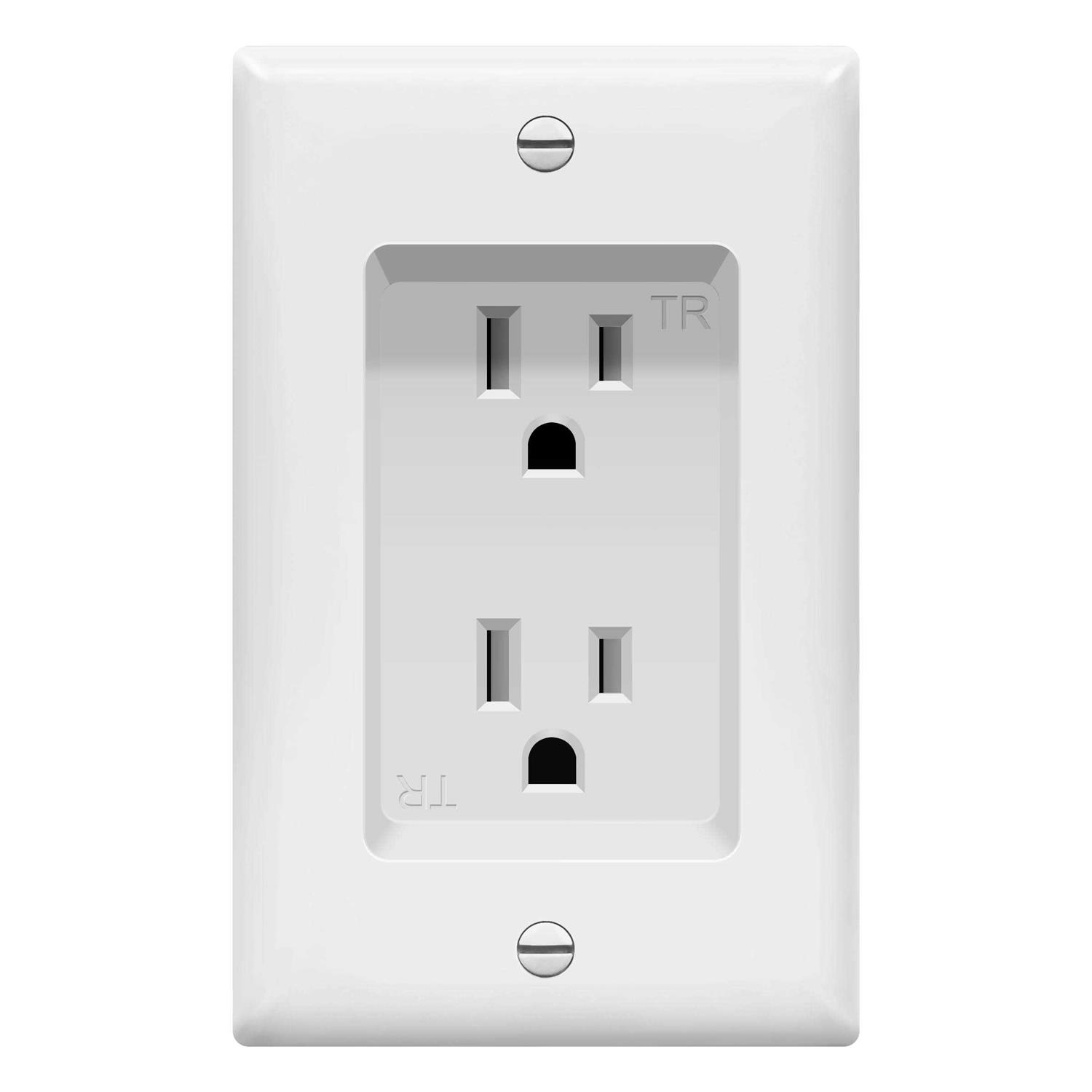 Topgreener Recessed Duplex Receptacle Outlet Tamper-Resistant Size 1-Gang 4.48 x 2.76 - Cheap Fitting