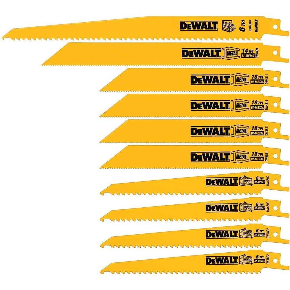 DEWALT DW4898 Reciprocating Saw Blade Bi-Metal Set - Cheap Fitting