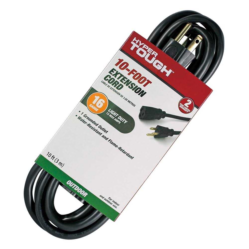 Hyper Tough 16awg 3 Prong Outdoor Single Outlet Extension Cord - Cheap Fitting