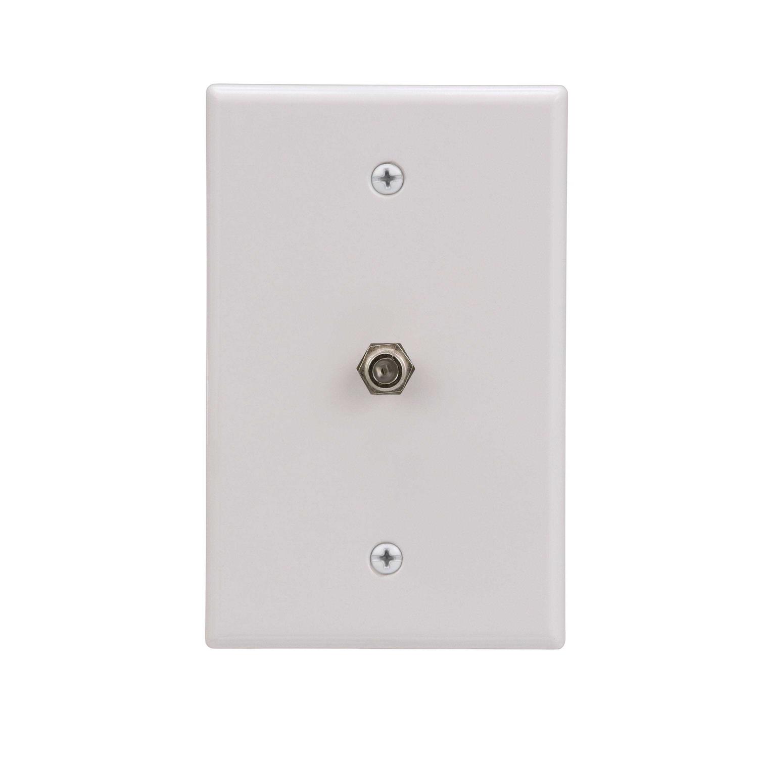 Eaton 1-Gang Coaxial White Midsize Wall Plate - Cheap Fitting