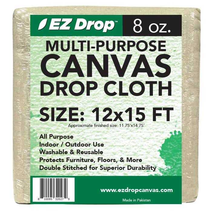 12 ft. x 15 ft. Canvas Dropcloth – 8 oz. - Cheap Fitting