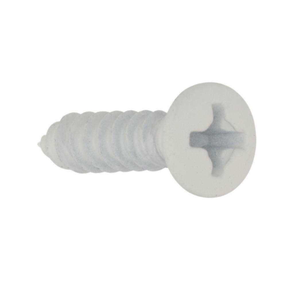 Everbilt #6 White Flat Head and Oval Head Phillips Cabinet Hinge Screws - Cheap Fitting